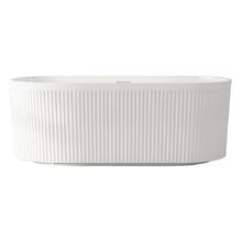 Ciri Gloss White Acrylic Fluted Freestanding Bath with Overflow